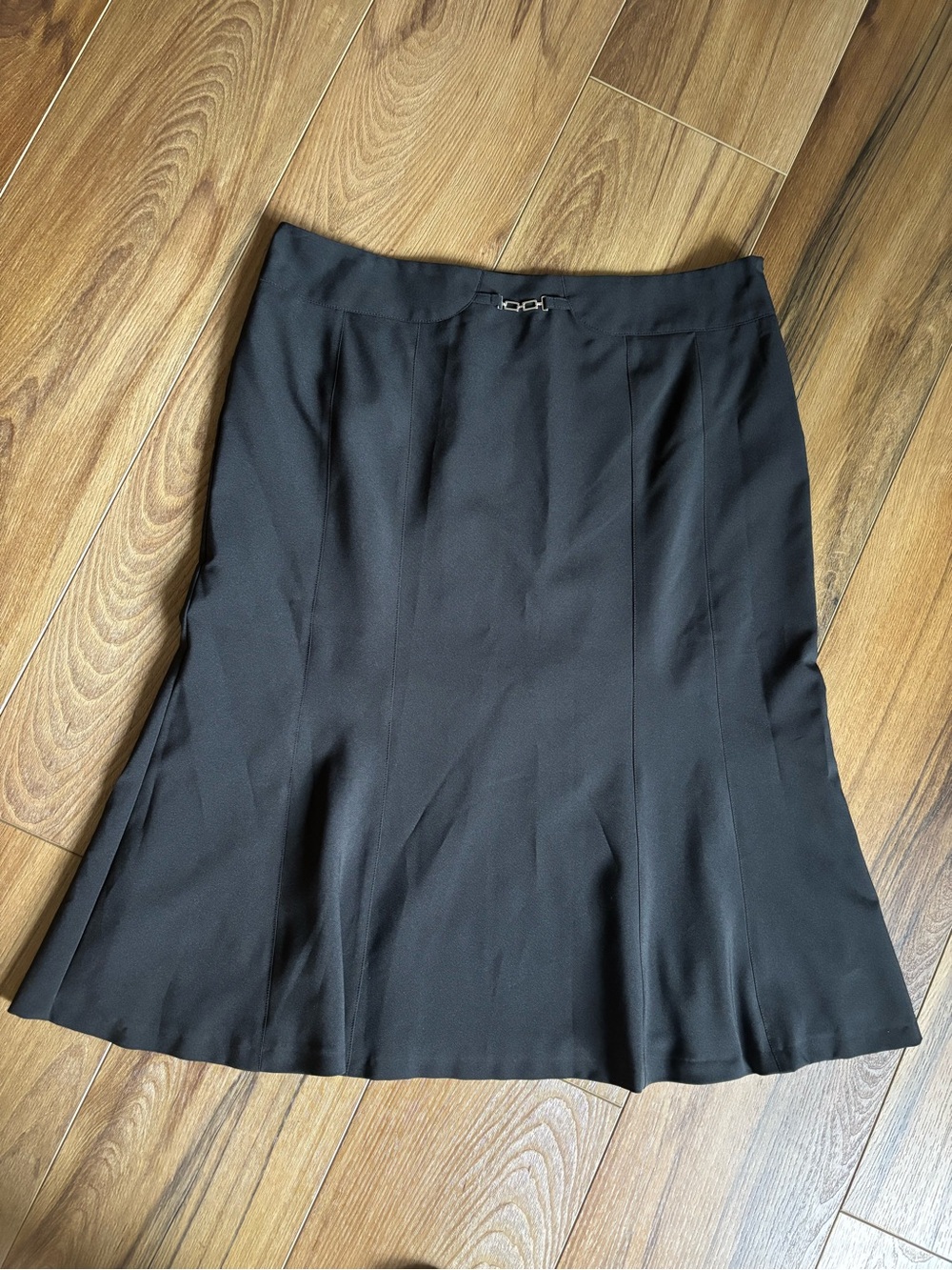 Marina Rinaldi Black A-Line Skirt with Subtle Clasp